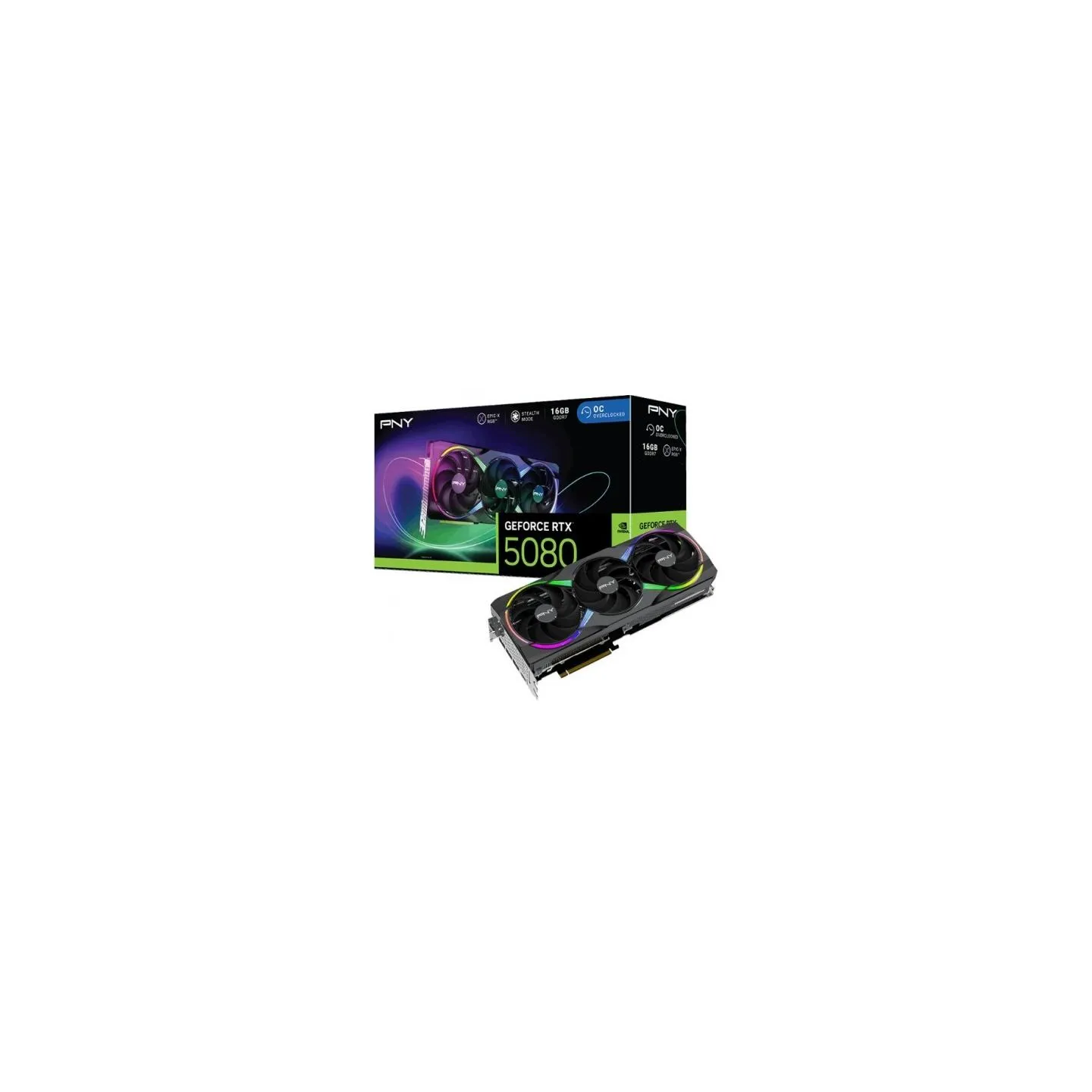 PNY Graphics card GeForce RTX 5080 OC ARGB 3F 16GB 256-bit 960GB/s