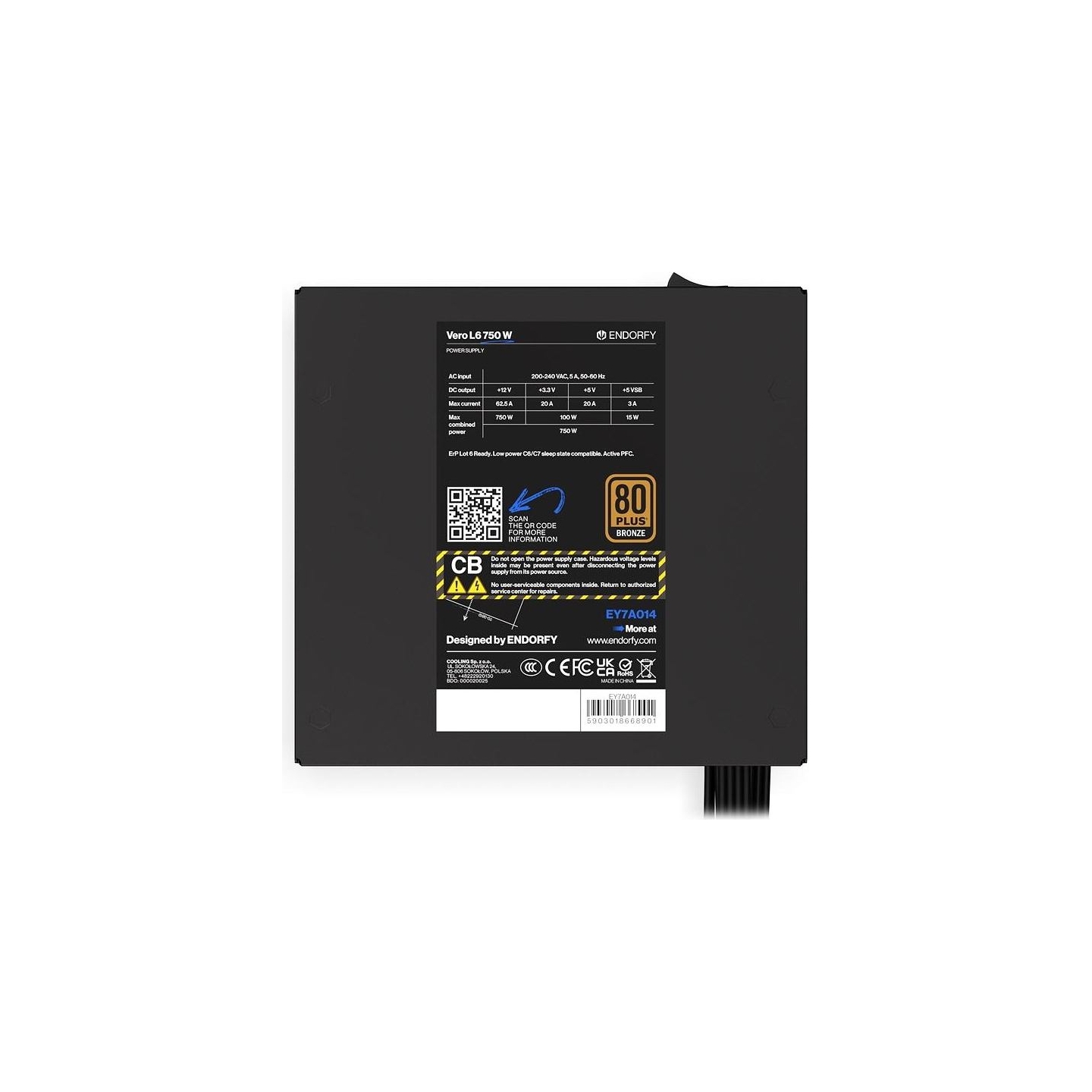 Endorfy Power Supply|ENDORFY|ATX|PC|200 - 240 V|750 W|EY7A014
