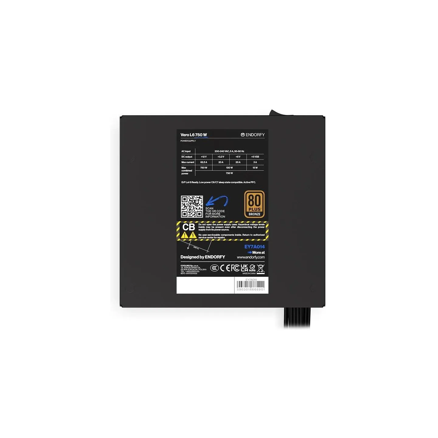 Endorfy Power supply Vero L6 750W 80 Plus Bronze