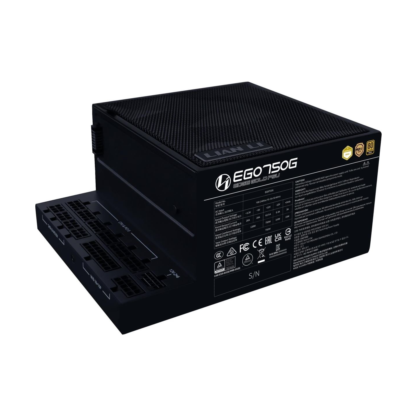 Lian Li Power Supply|LIAN LI|EDGE GOLD 750|750 Watts|Efficiency 80 PLUS GOLD|PFC Active|G9P.EG0750G.B000.EU