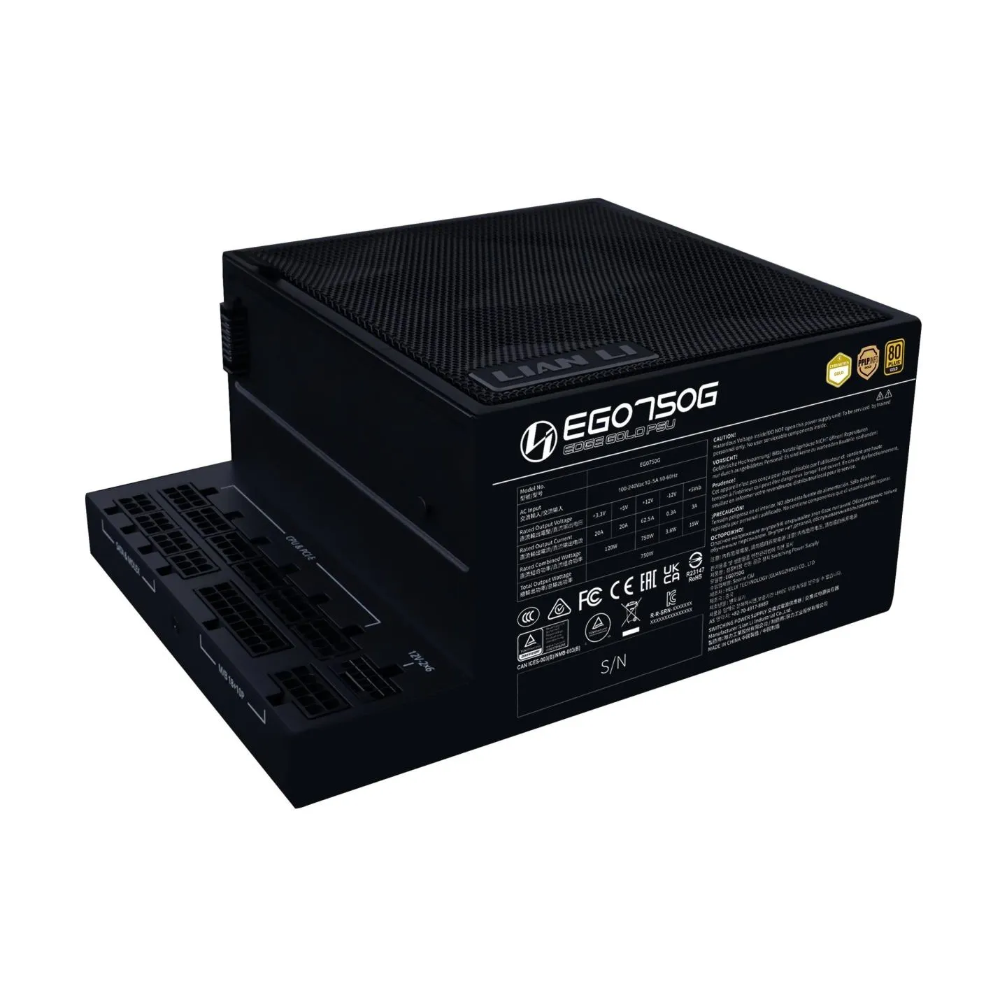 Lian Li Power Supply|LIAN LI|EDGE GOLD 750|750 Watts|Efficiency 80 PLUS GOLD|PFC Active|G9P.EG0750G.B000.EU