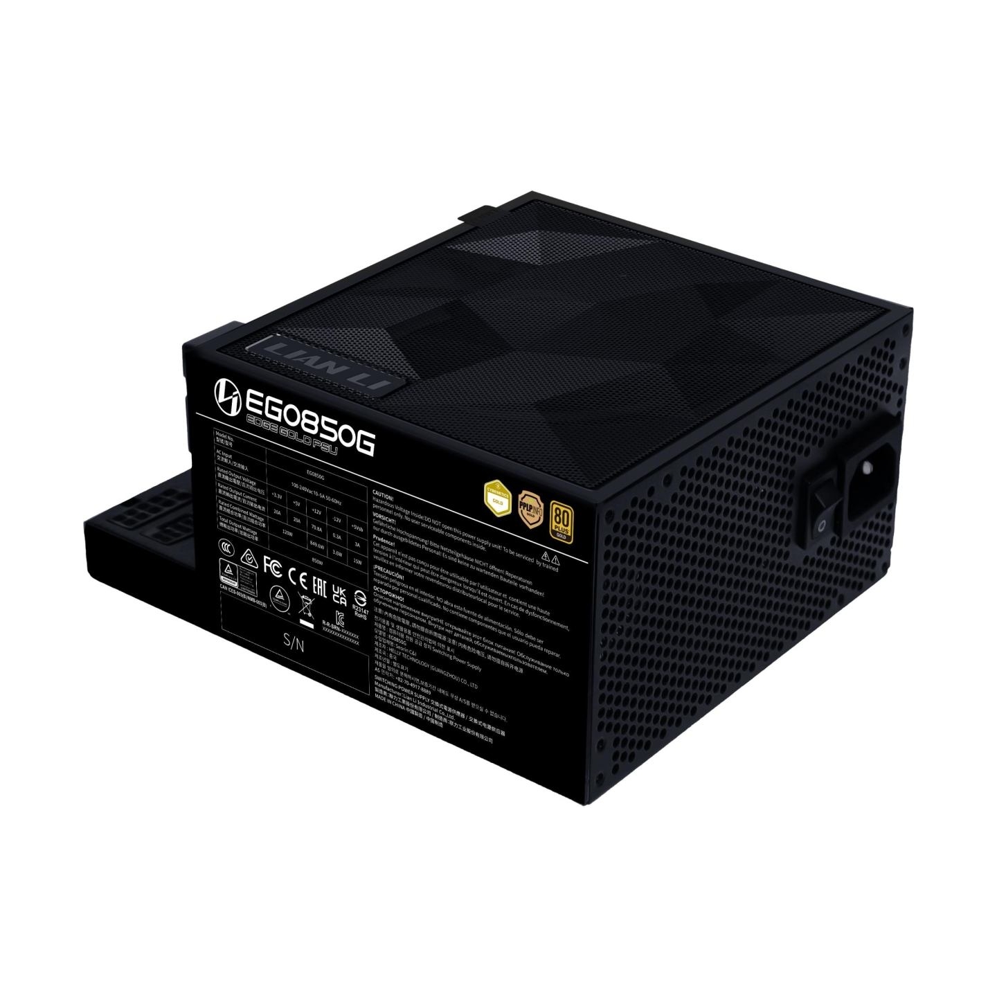 Lian Li Power Supply|LIAN LI|EDGE GOLD 850|850 Watts|Efficiency 80 PLUS GOLD|PFC Active|G9P.EG0850G.B000.EU