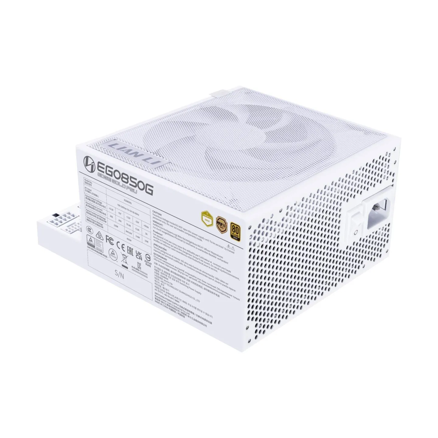 Lian Li Power Supply|LIAN LI|EDGE GOLD 850|850 Watts|Efficiency 80 PLUS GOLD|PFC Active|G9P.EG0850G.W000.EU