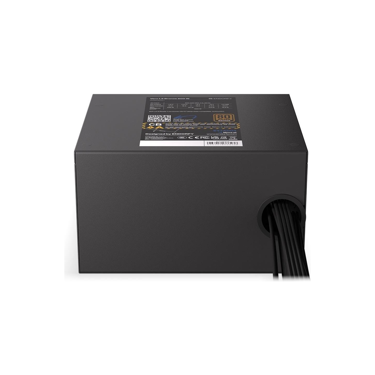 Endorfy Power Supply|ENDORFY|Vero L5 Bronze 500 W|500 Watts|Efficiency 80 PLUS BRONZE|MTBF 80000 hours|EY7A004