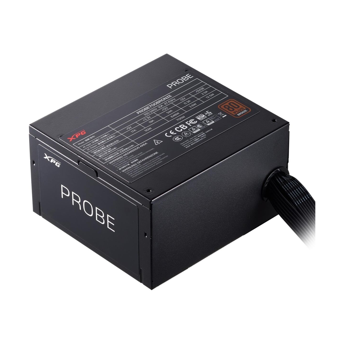 A-Data Power Supply|ADATA|PROBE BRONZE Power Supply|700 Watts|Efficiency 80 PLUS BRONZE|PFC Active|MTBF 100000 hours|PROBE700B-B