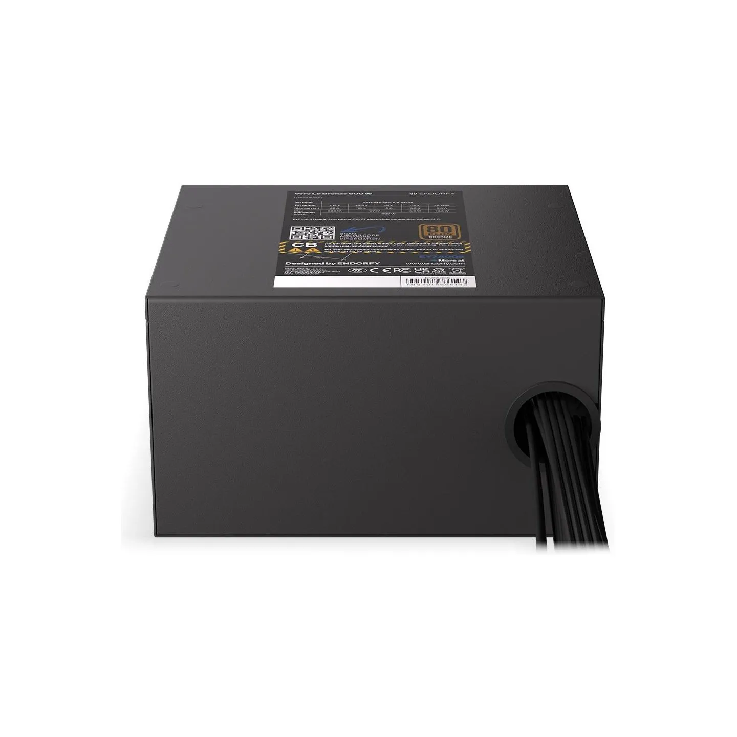 Endorfy Power Supply|ENDORFY|Vero L5 Bronze 600 W|600 Watts|Efficiency 80 PLUS BRONZE|MTBF 80000 hours|EY7A005