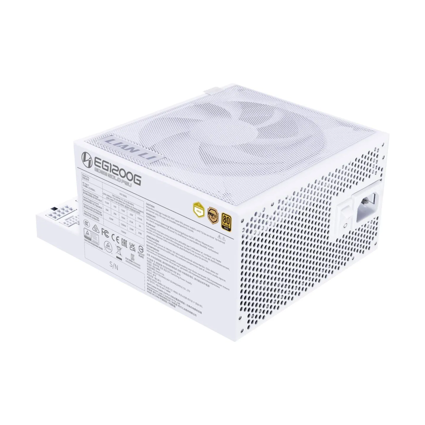 Lian Li Power Supply|LIAN LI|EDGE GOLD 1200|1200 Watts|Efficiency 80 PLUS GOLD|PFC Active|G9P.EG1200G.WH00.EU