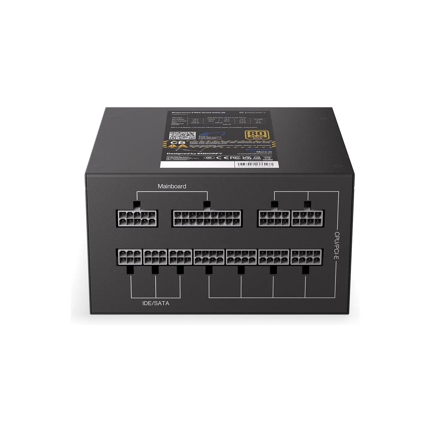 Endorfy Power Supply|ENDORFY|EY7A007|650 Watts|Efficiency 80 PLUS GOLD|MTBF 100000 hours|EY7A007