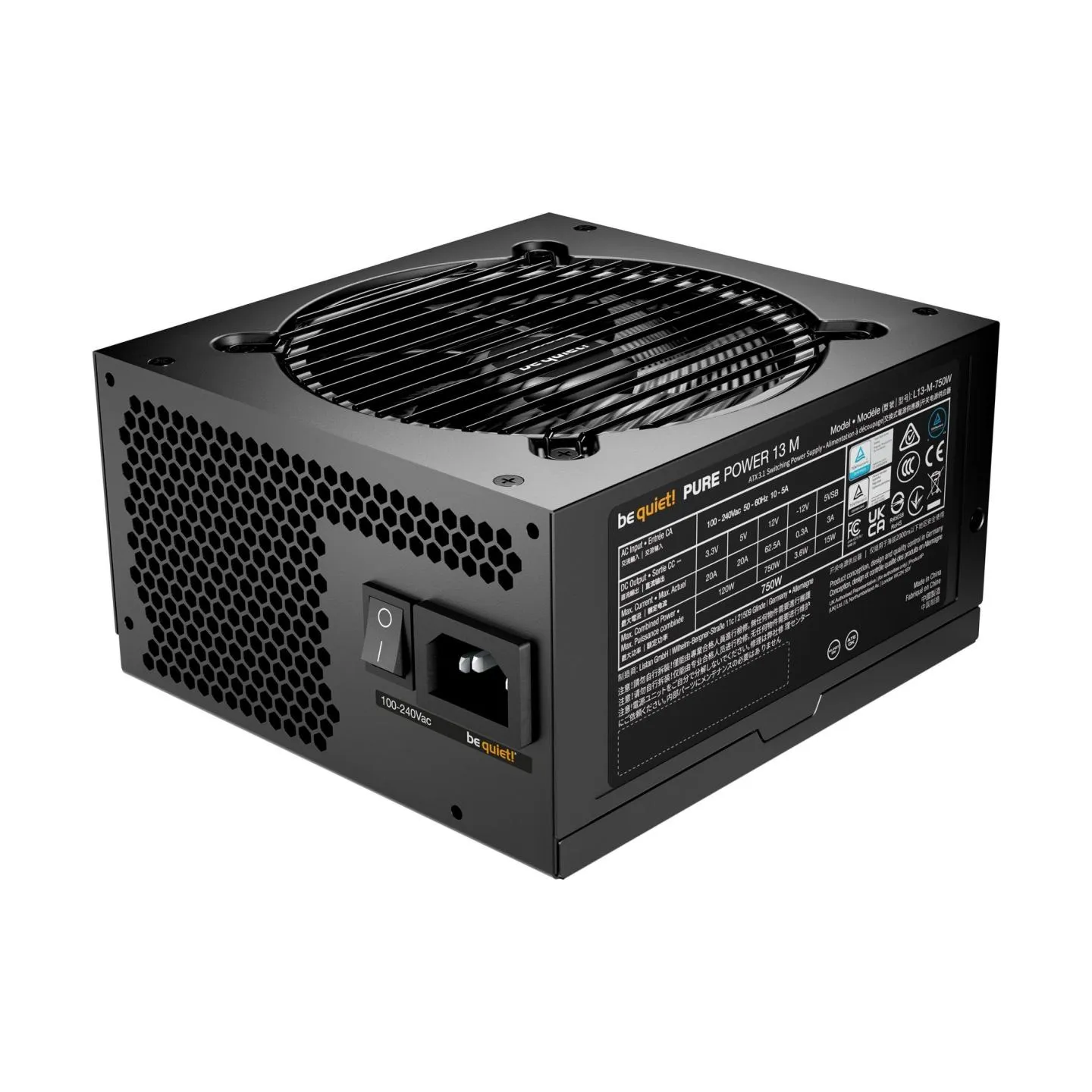 Be Quiet Power Supply Pure Power 13 M 750W ATX 3.1 80+ GOLD