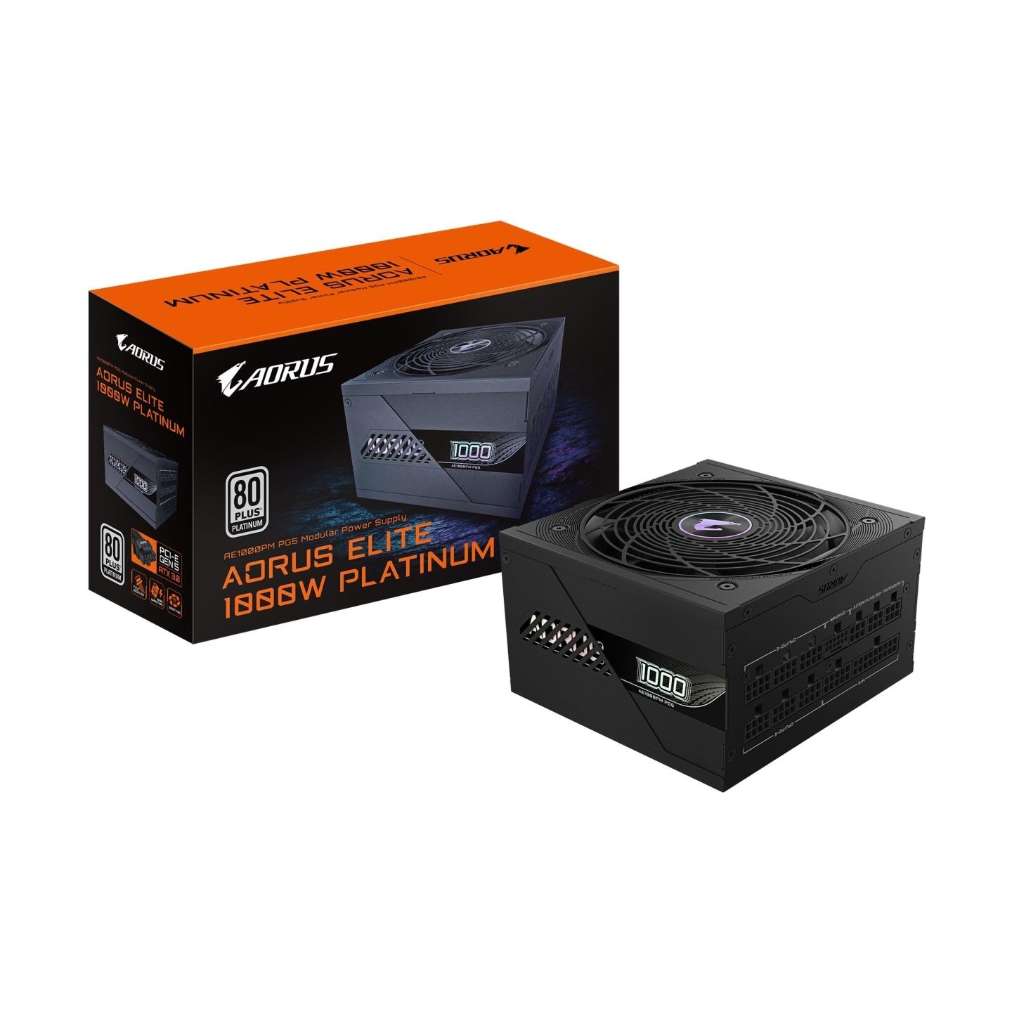 Gigabyte Power Supply|NZXT|GP-AE1000PM PG5|1000 Watts|Efficiency 80 PLUS PLATINIUM|PFC Active|MTBF 100000 hours|GP-AE1000PMPG5