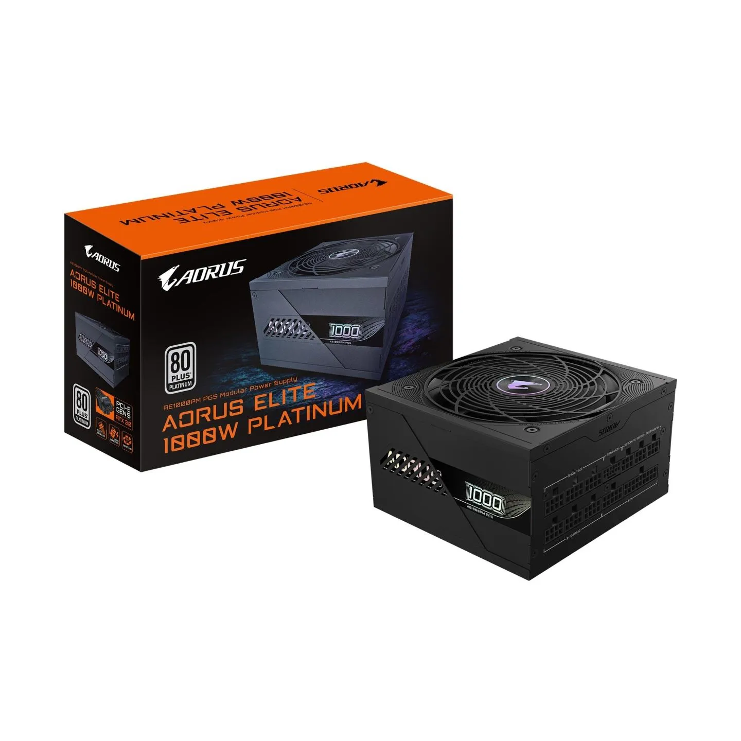 Gigabyte Power Supply|NZXT|GP-AE1000PM PG5|1000 Watts|Efficiency 80 PLUS PLATINIUM|PFC Active|MTBF 100000 hours|GP-AE1000PMPG5