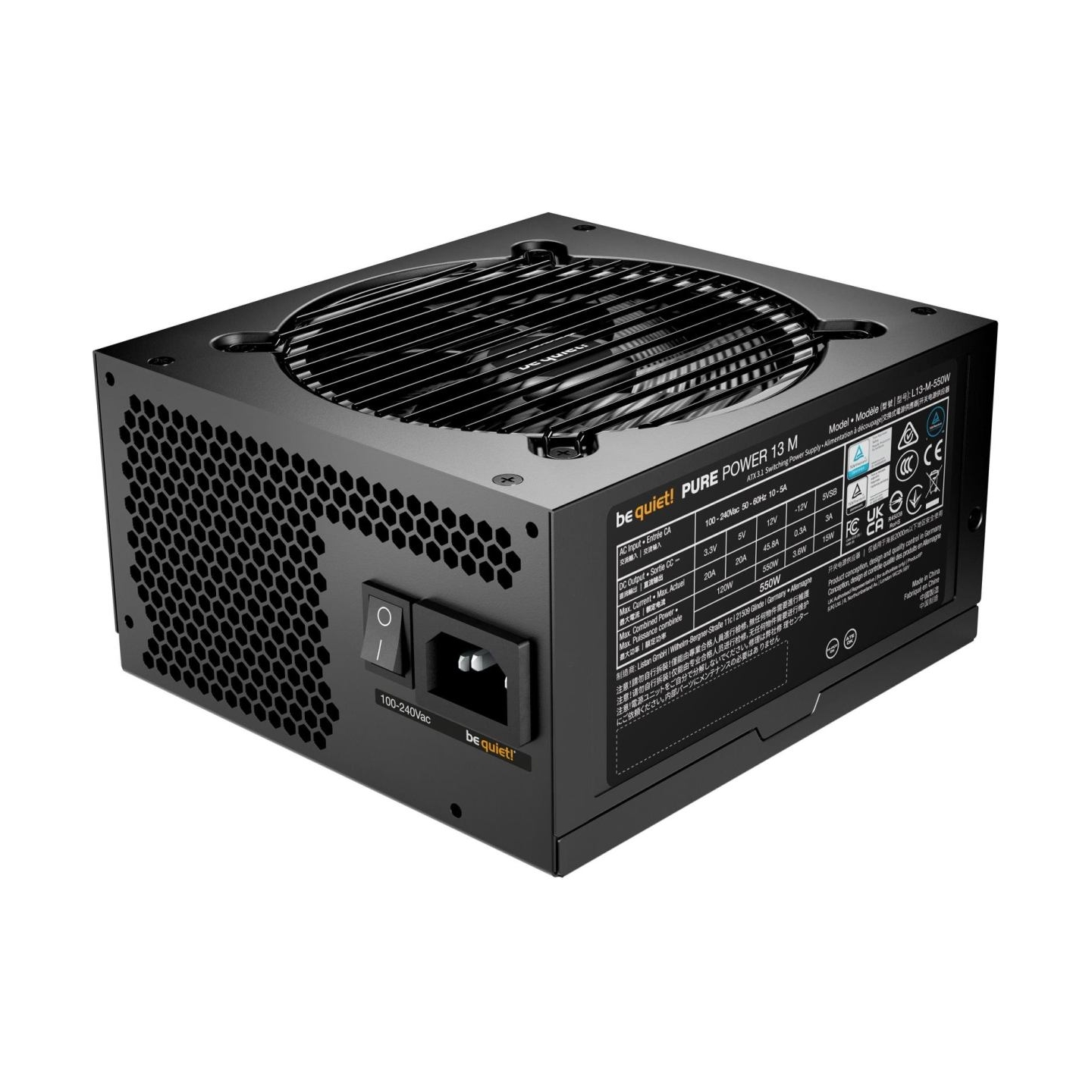 Be Quiet Power Supply: Pure Power 13 M 550W ATX 3.1 80+ GOLD
