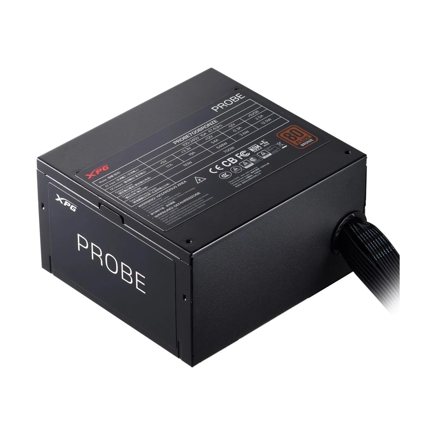 A-Data Power Supply|ADATA|PROBE BRONZE Power Supply|600 Watts|Efficiency 80 PLUS BRONZE|PFC Active|MTBF 100000 hours|PROBE600B-B