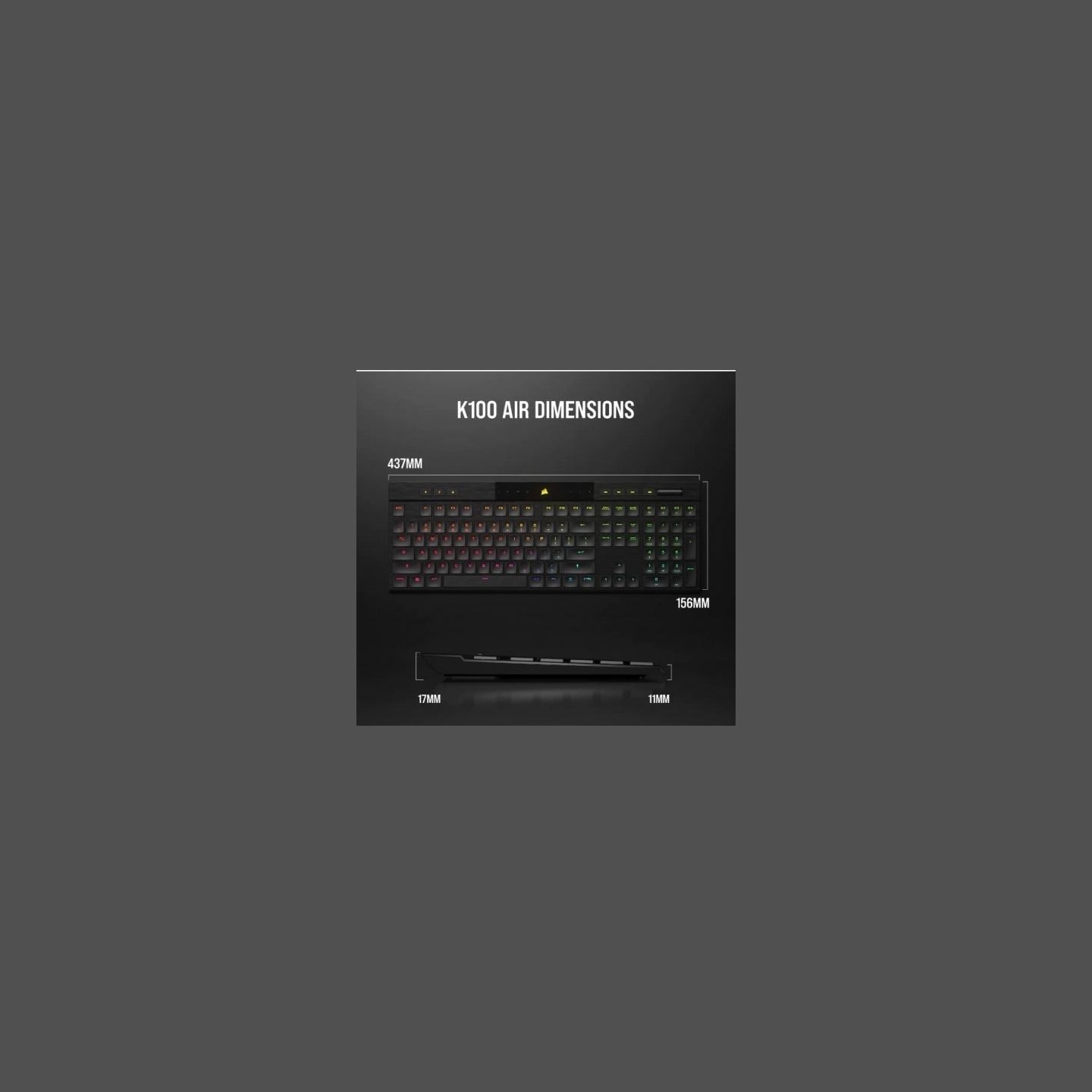 Corsair Keyboard K100 RGB Air Wireless Ultra Thin Cherry MX
