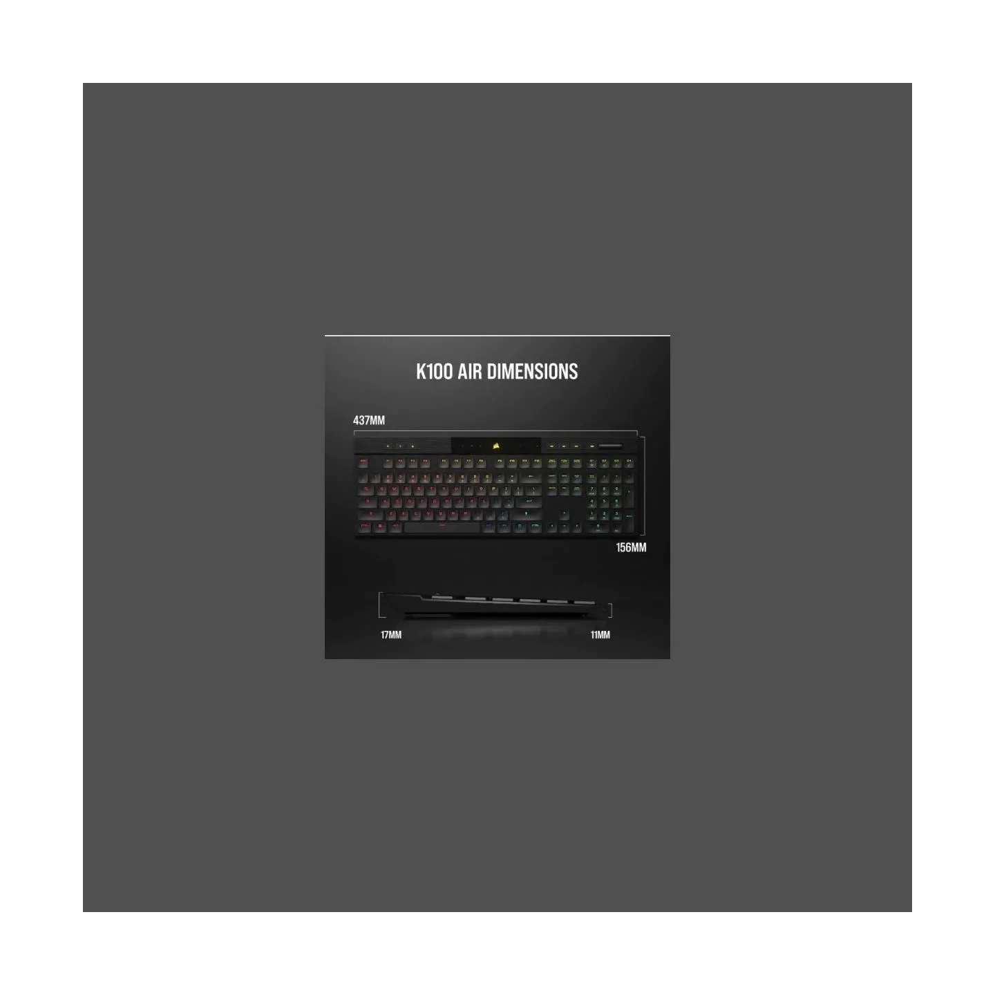 Corsair Keyboard K100 RGB Air Wireless Ultra Thin Cherry MX