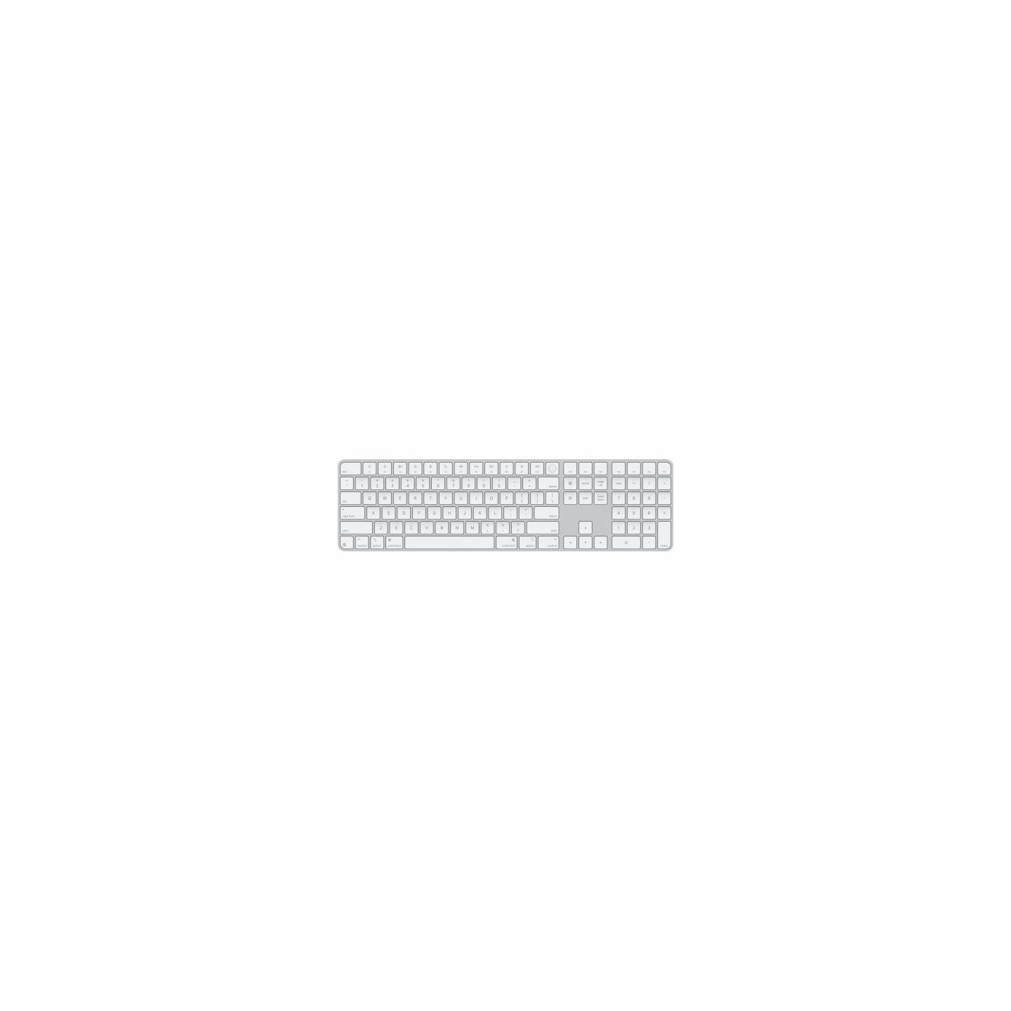 Apple Magic Keyboard with Touch ID and Numeric Keypad for Mac models with Apple silicon - US English - White Keys