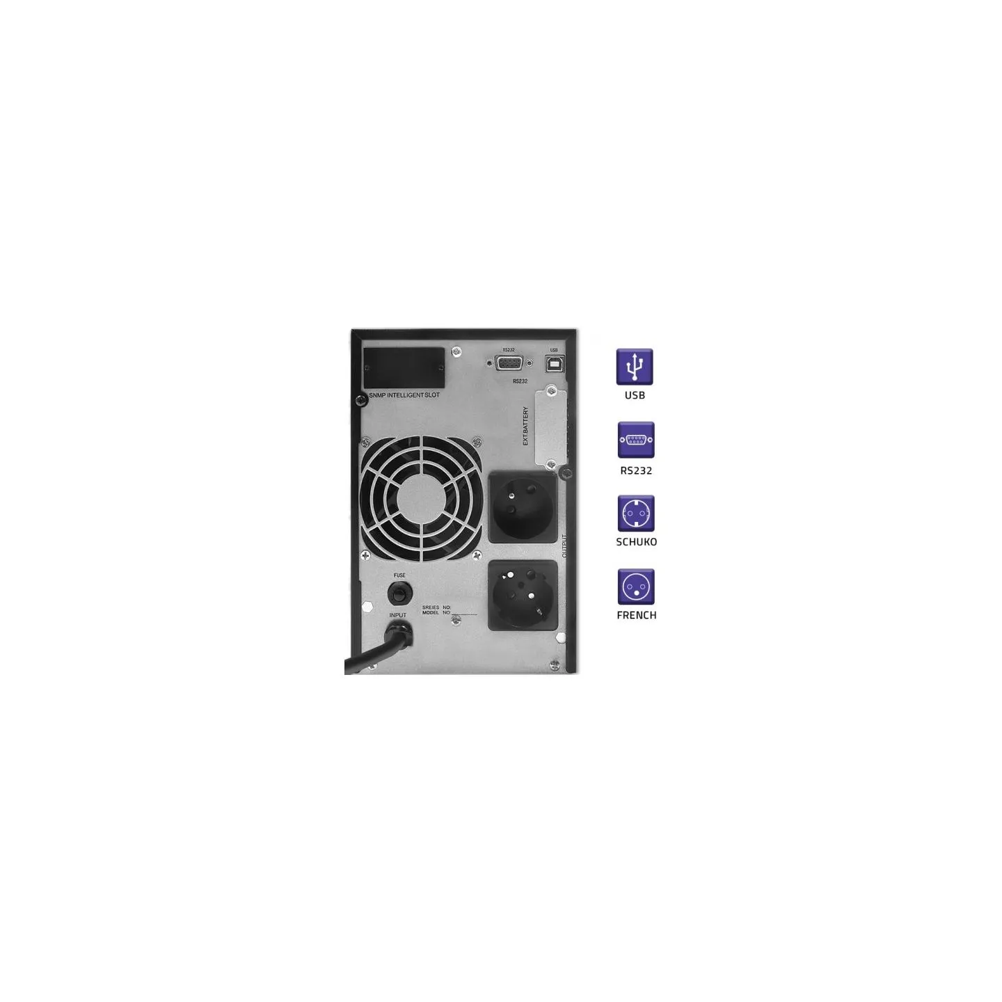Qoltec UPS on line Pure Sine Wave, 2kVA, 1.6kW, LCD