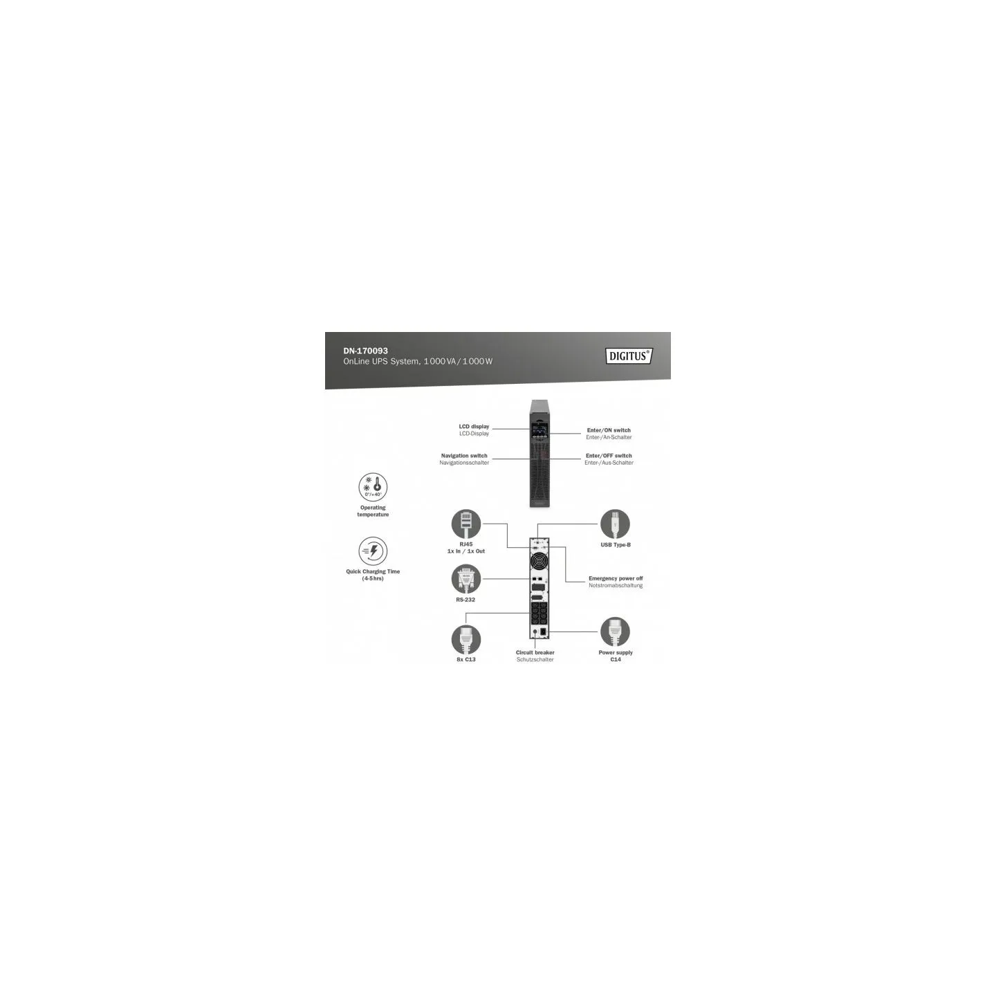 Digitus UPS Online Rack DN-170093