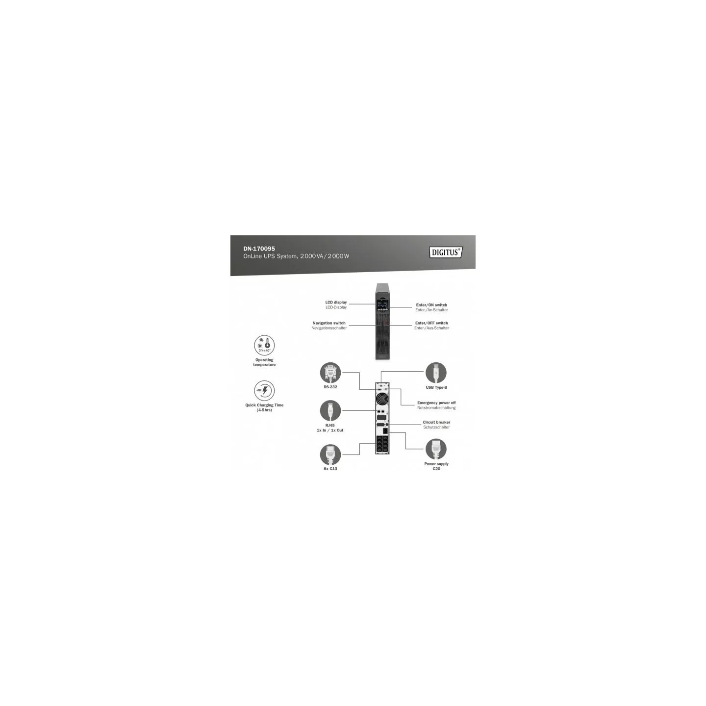 Digitus UPS Online Rack DN-170095