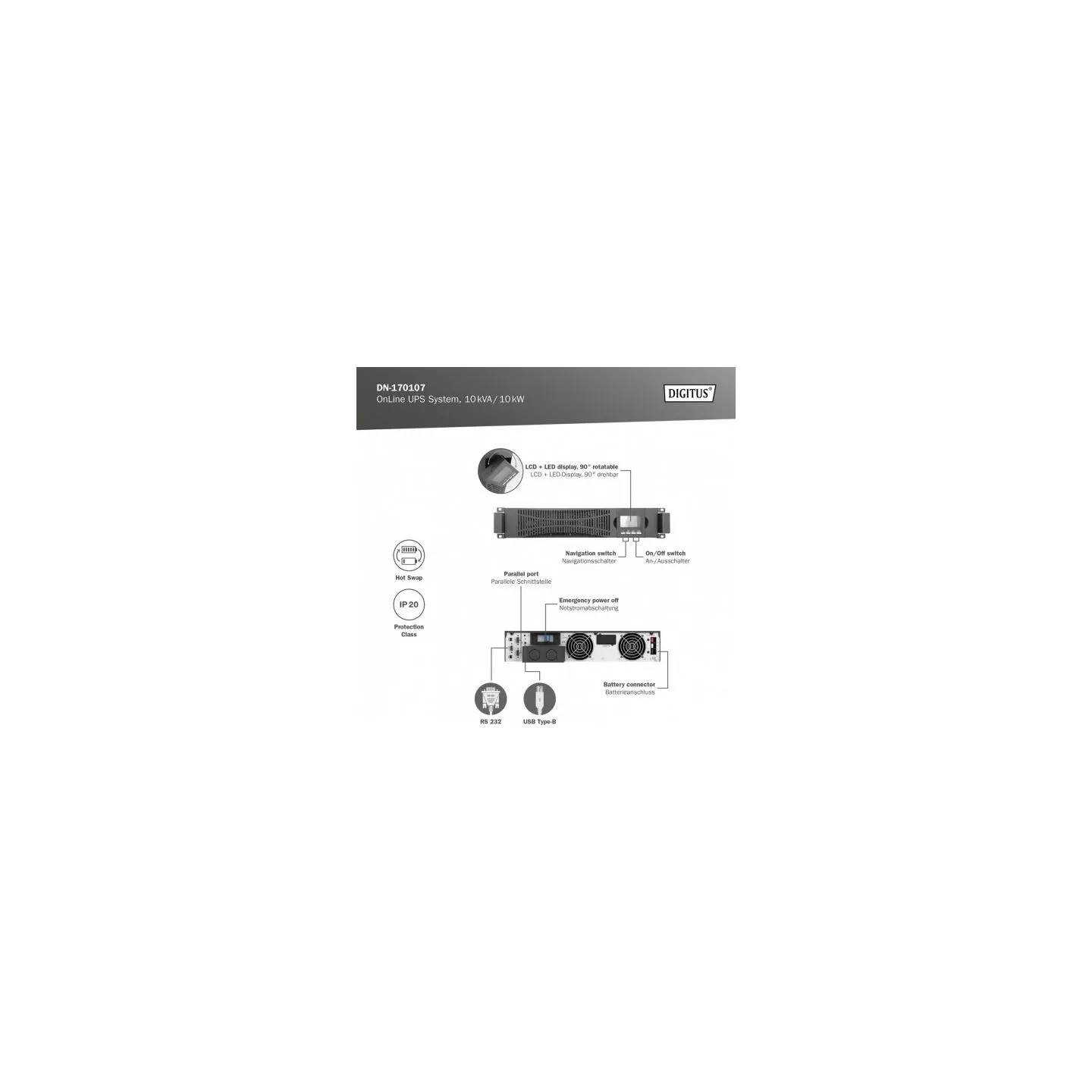 Digitus UPS Online Rack DN-170107