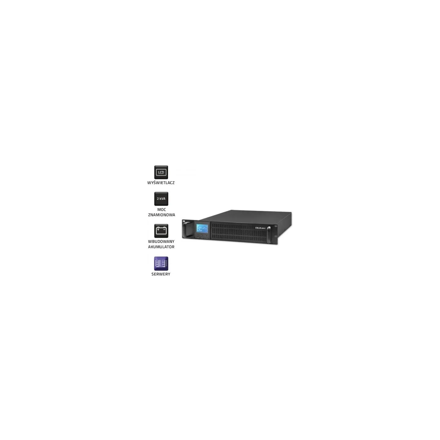 Qoltec Uninterruptible power supply UPS RACK, 2kVA