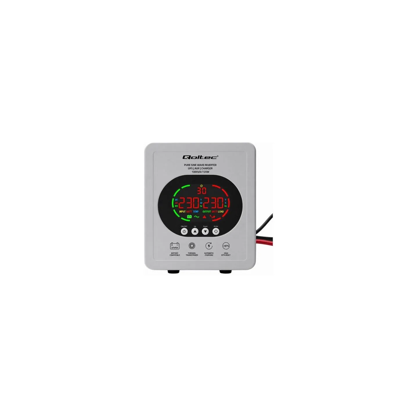 Qoltec Pure Sine Wave UPS 1000VA 720W AVR LCD