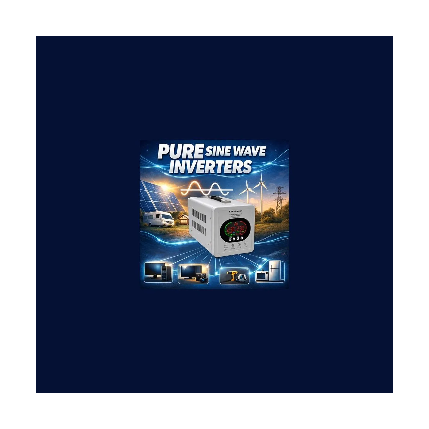 Qoltec Pure Sine Wave UPS 1000VA 720W AVR LCD