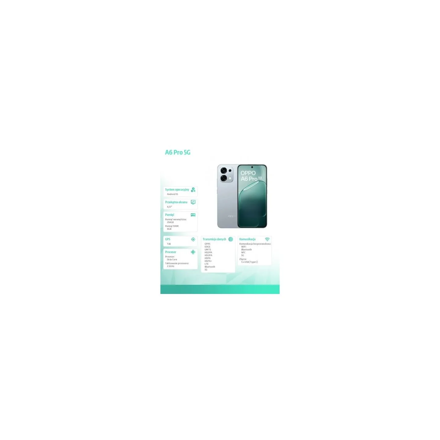 Oppo A6 Pro 5G 8/256GB CPH2781 Lunar Titanium