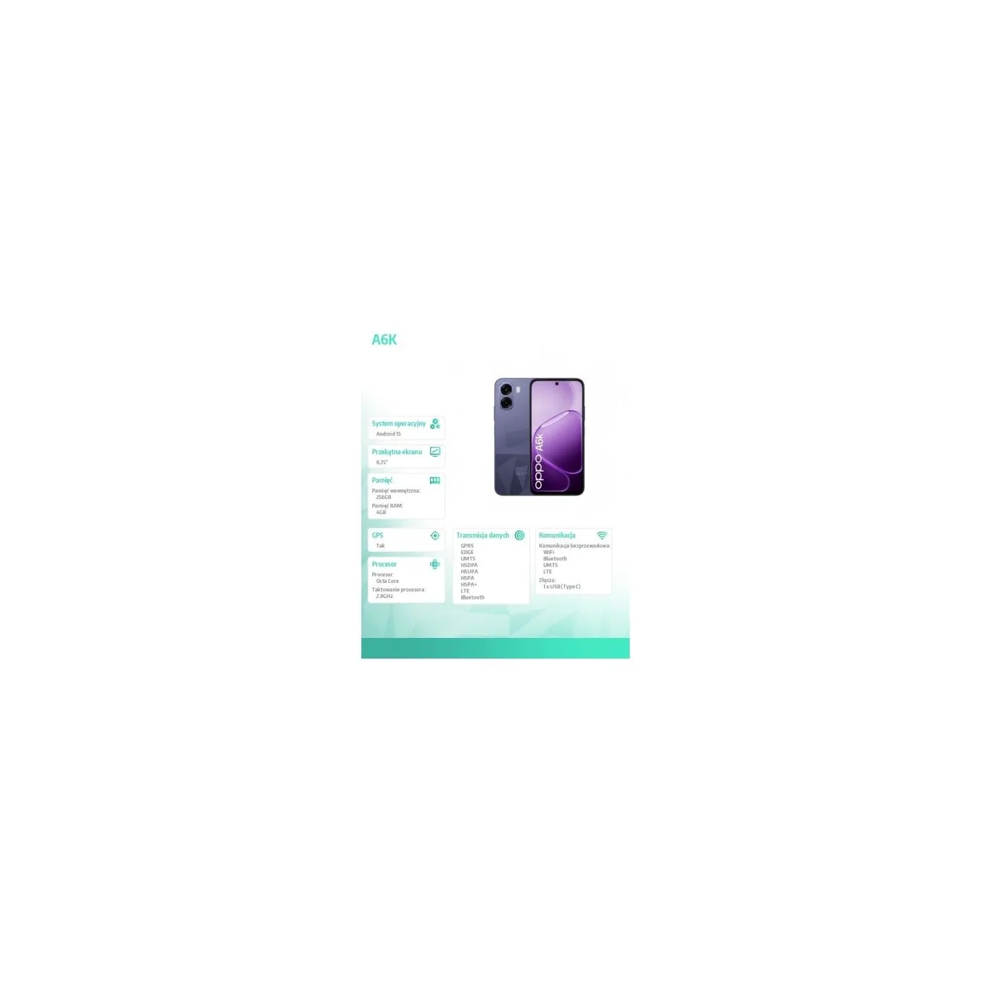 Oppo Smartphone A6k 4G 4/256GB CPH2891 dark purple
