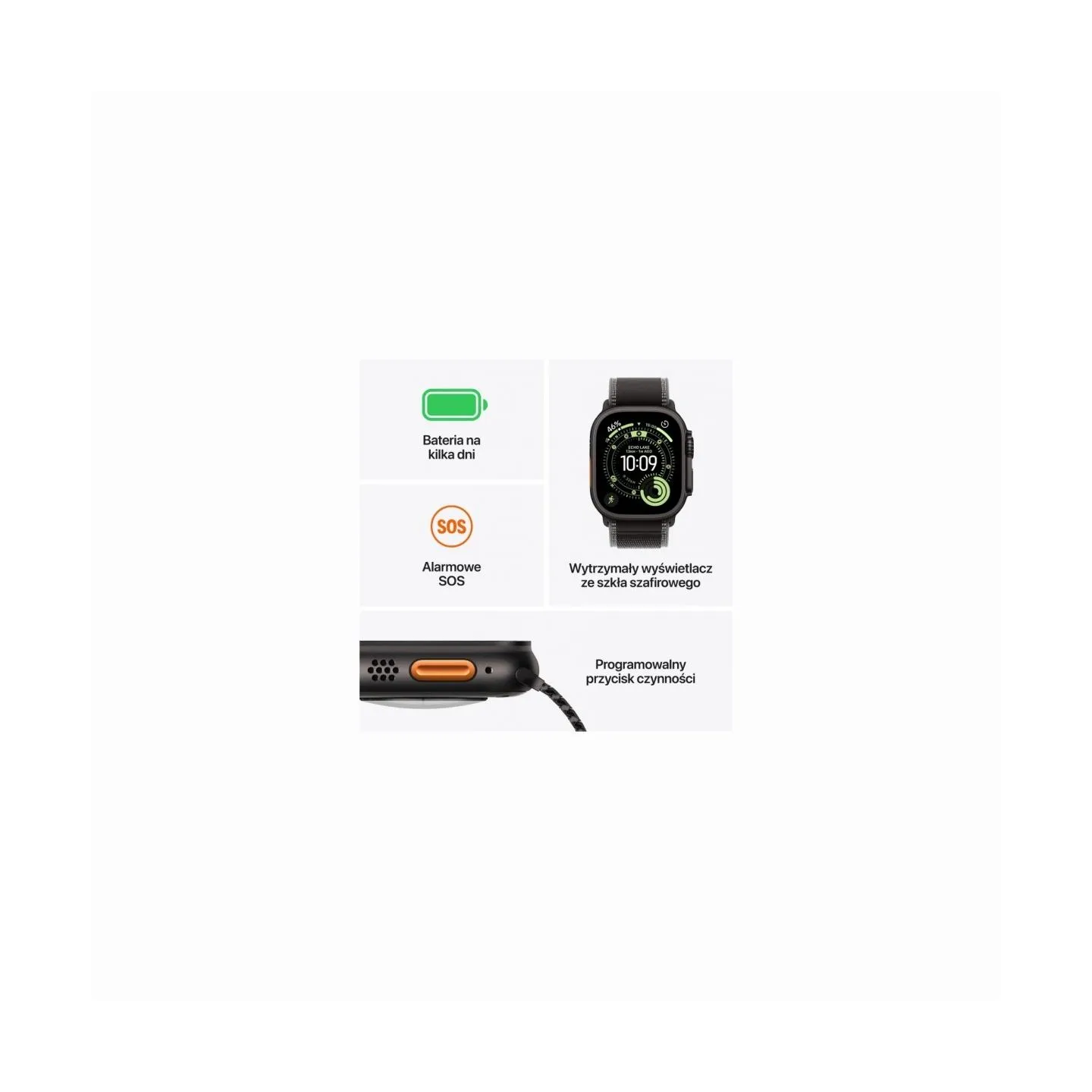 Apple Watch Ultra 3 GPS + Cellular 49mm Black Titanium Case with Black Titanium Milanese Loop - Medium