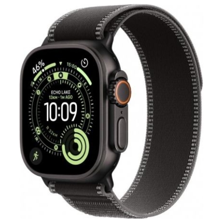 Apple Watch Ultra 3 GPS + Cellular 49mm Black Titanium Case with Black/Charcoal Trail Loop - M/L