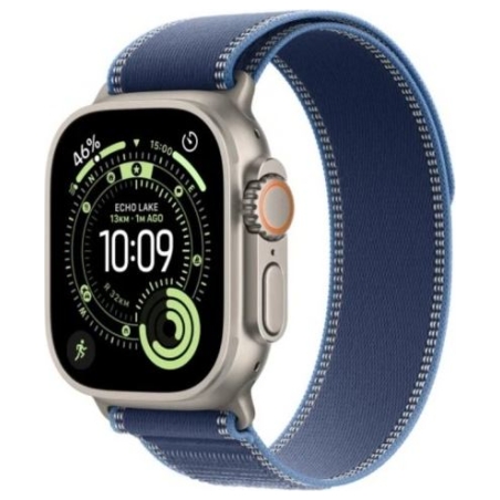 Apple Watch Ultra 3 GPS + Cellular 49mm Natural Titanium Case with Blue/Bright Blue Trail Loop - S/M