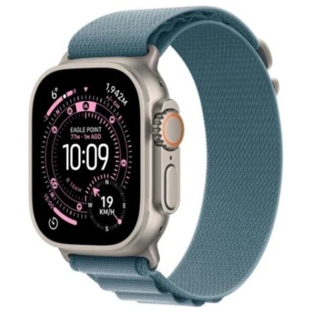 Apple Watch Ultra 3 GPS + Cellular 49mm Natural Titanium Case with Light Blue Alpine Loop - Small