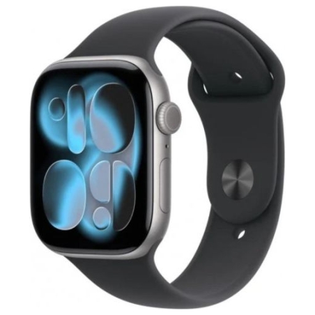 Apple Watch Series 11 GPS+Cellular 46mm Space Grey Aluminium Case with Black Sport Band - M/L