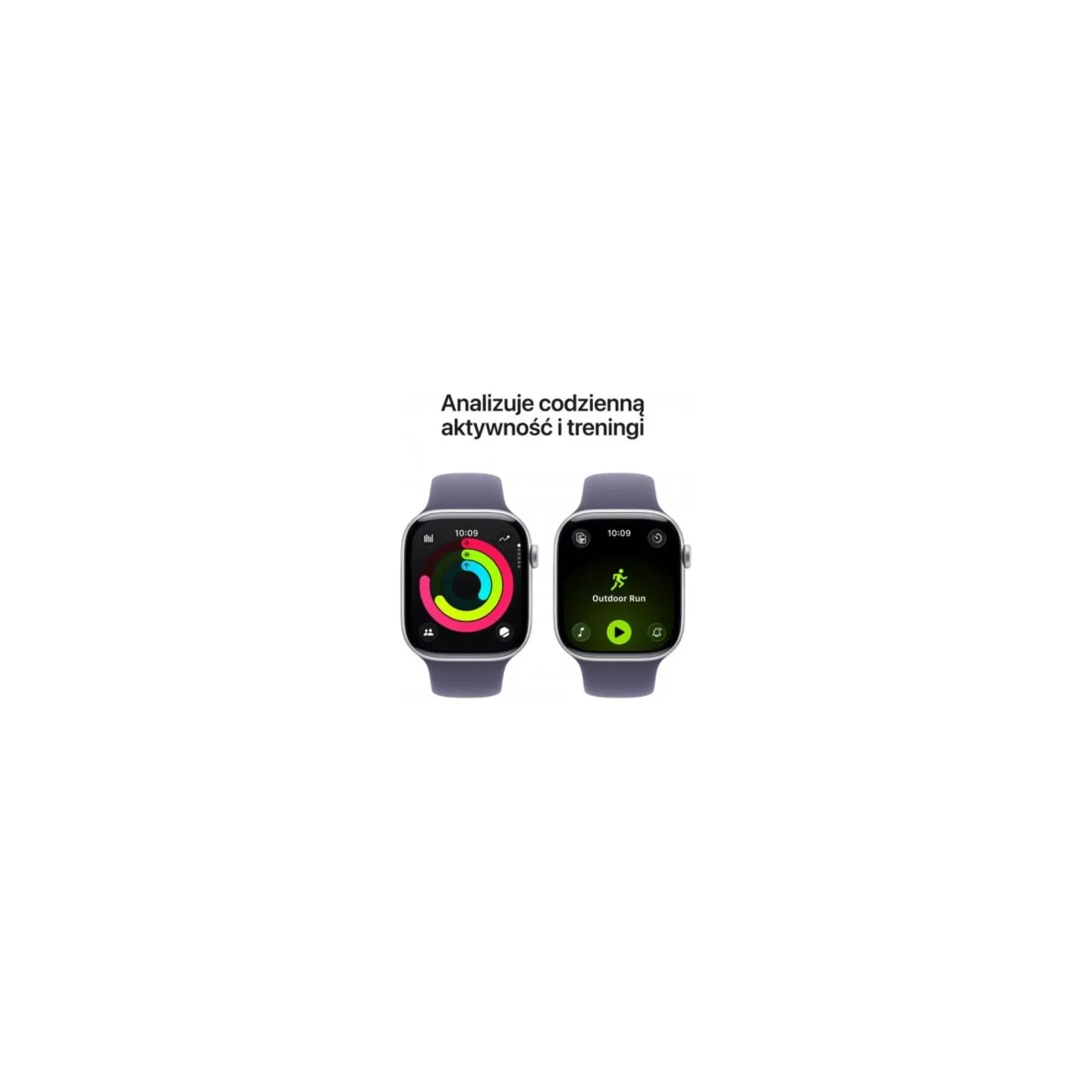 Apple Watch Series 11 GPS 46mm Silver Aluminium Case with Purple Fog Sport Band - S/M