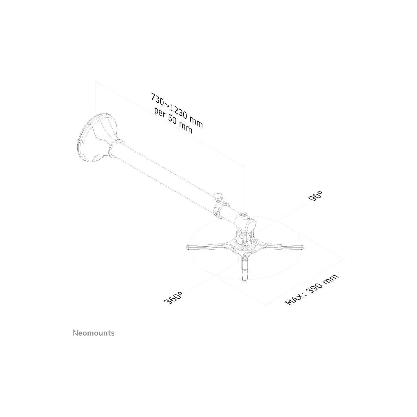 Neomounts PROJECTOR ACC WALL MOUNT/BEAMER-W100SILVER NEOMOUNTS