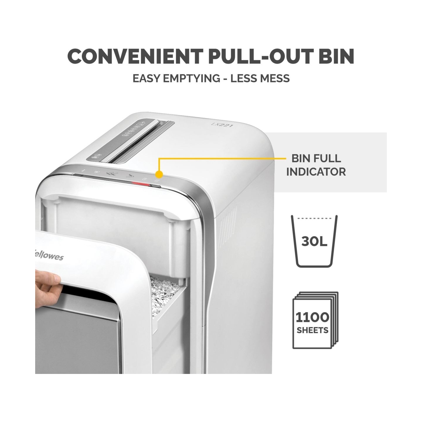 Fellowes SHREDDER POWERSHRED LX221/WHITE 5050501 FELLOWES
