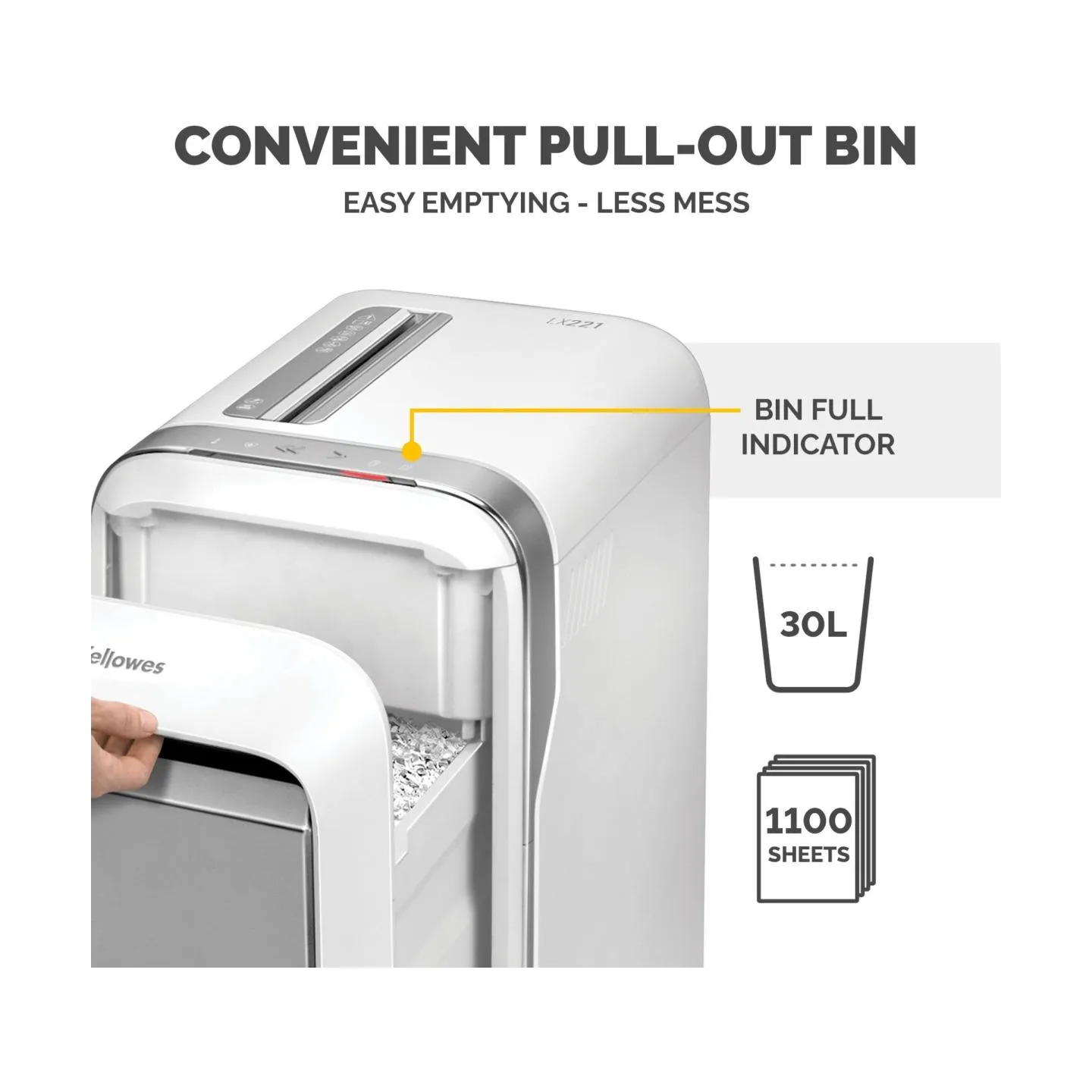 Fellowes SHREDDER POWERSHRED LX221/WHITE 5050501 FELLOWES