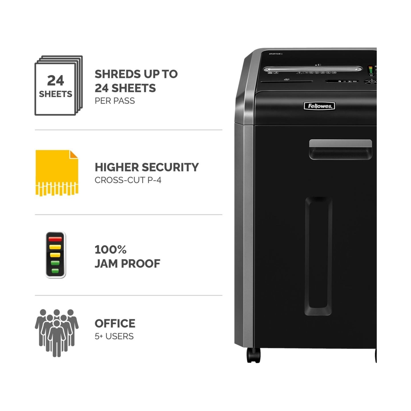 Fellowes SHREDDER POWERSHRED 225CI/CROSS CUT 4622001 FELLOWES