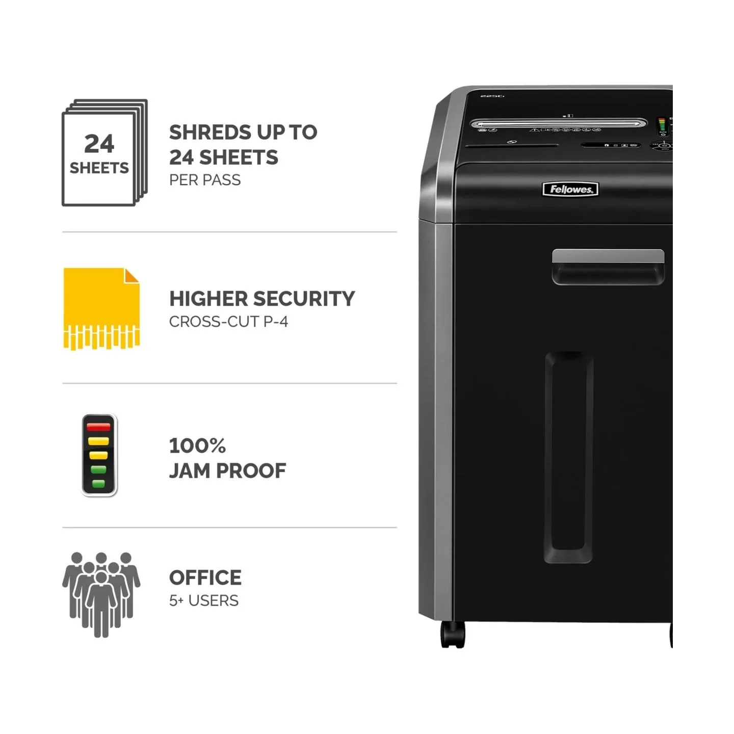 Fellowes SHREDDER POWERSHRED 225CI/CROSS CUT 4622001 FELLOWES