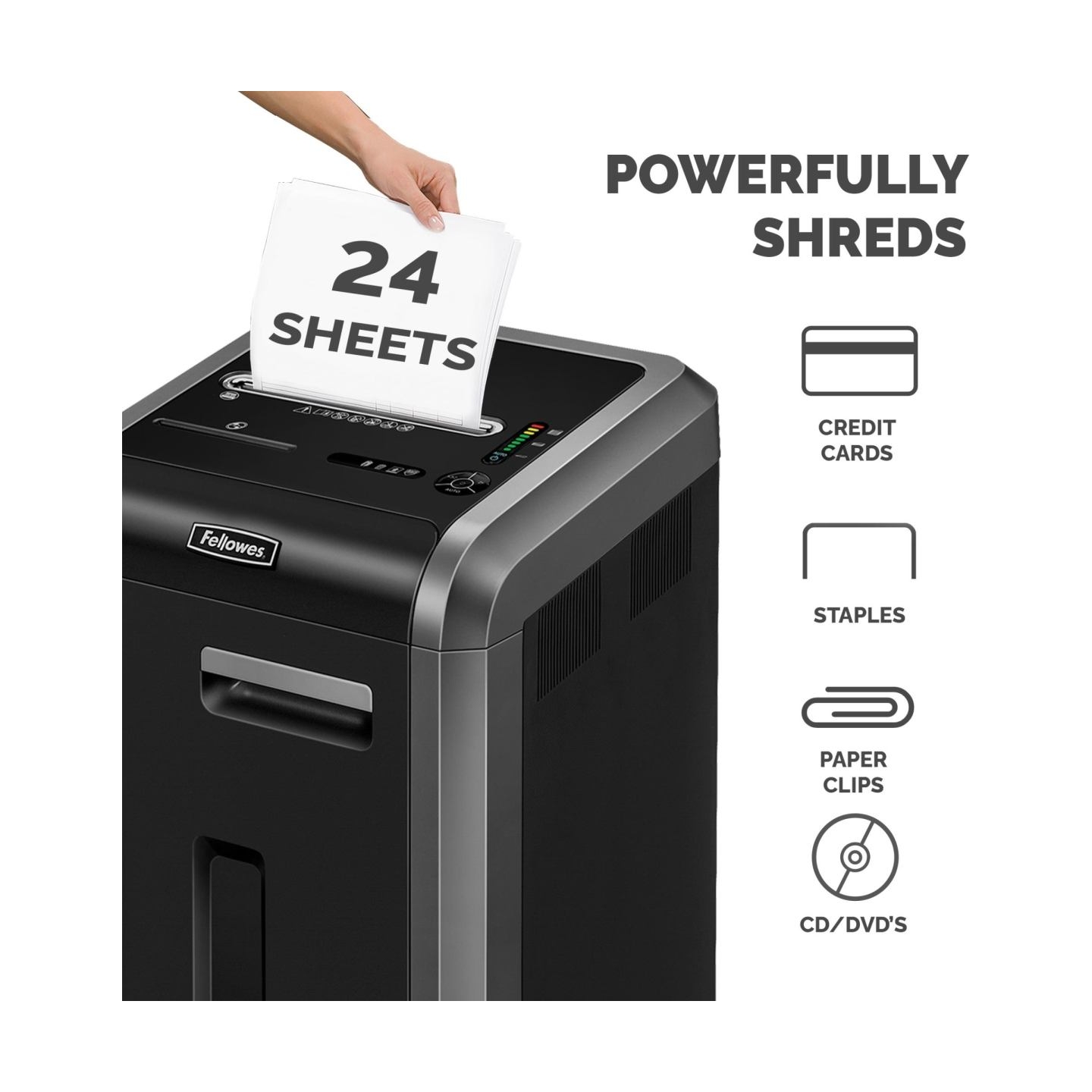 Fellowes SHREDDER POWERSHRED 225CI/CROSS CUT 4622001 FELLOWES