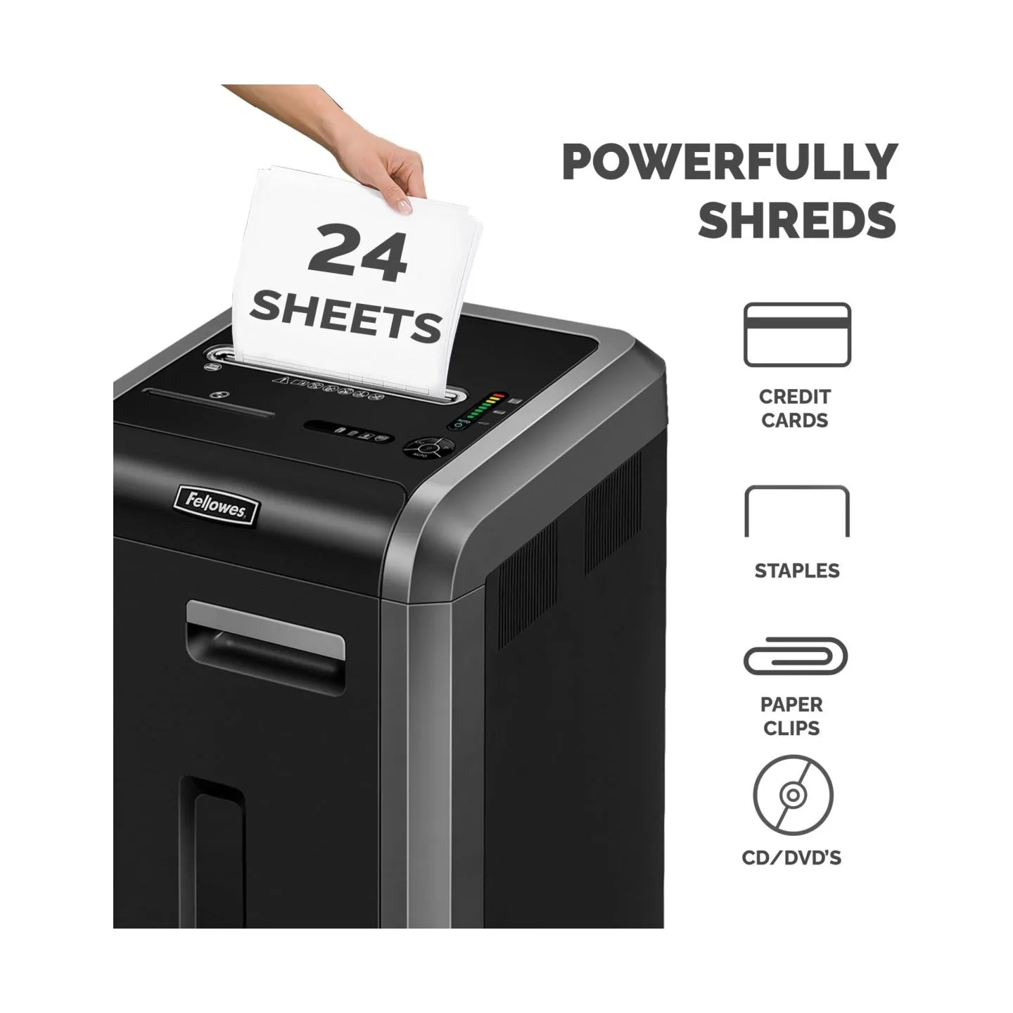 Fellowes SHREDDER POWERSHRED 225CI/CROSS CUT 4622001 FELLOWES