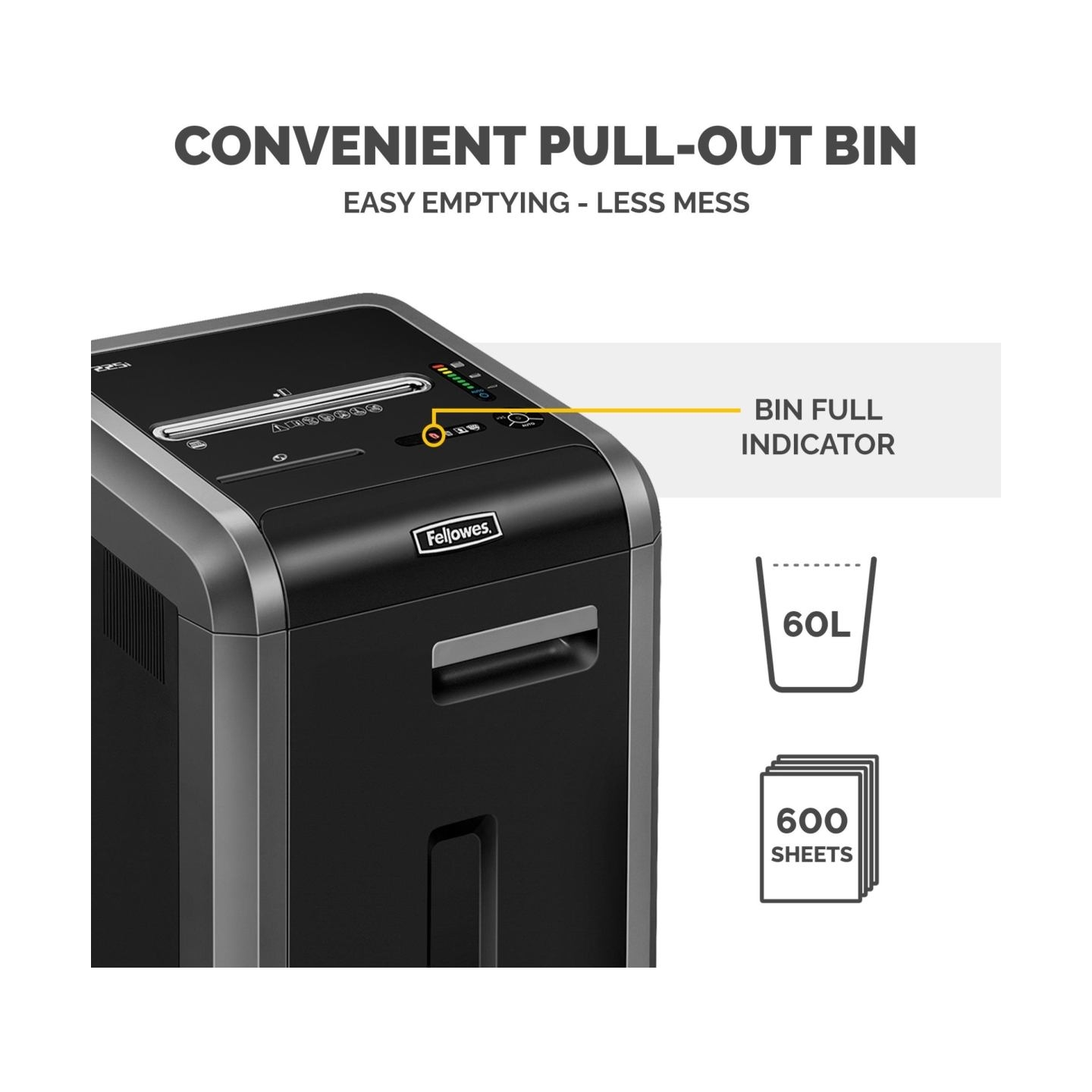 Fellowes SHREDDER POWERSHRED 225CI/CROSS CUT 4622001 FELLOWES