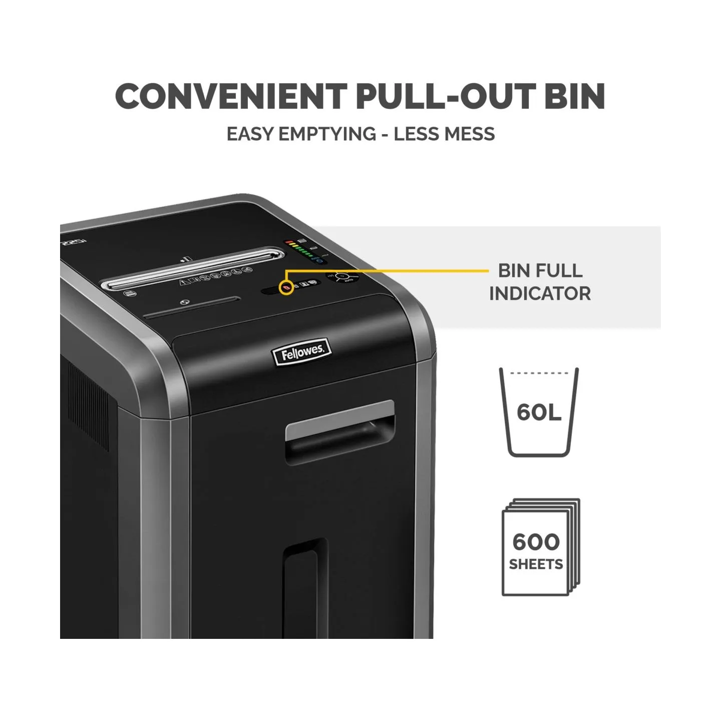Fellowes SHREDDER POWERSHRED 225CI/CROSS CUT 4622001 FELLOWES