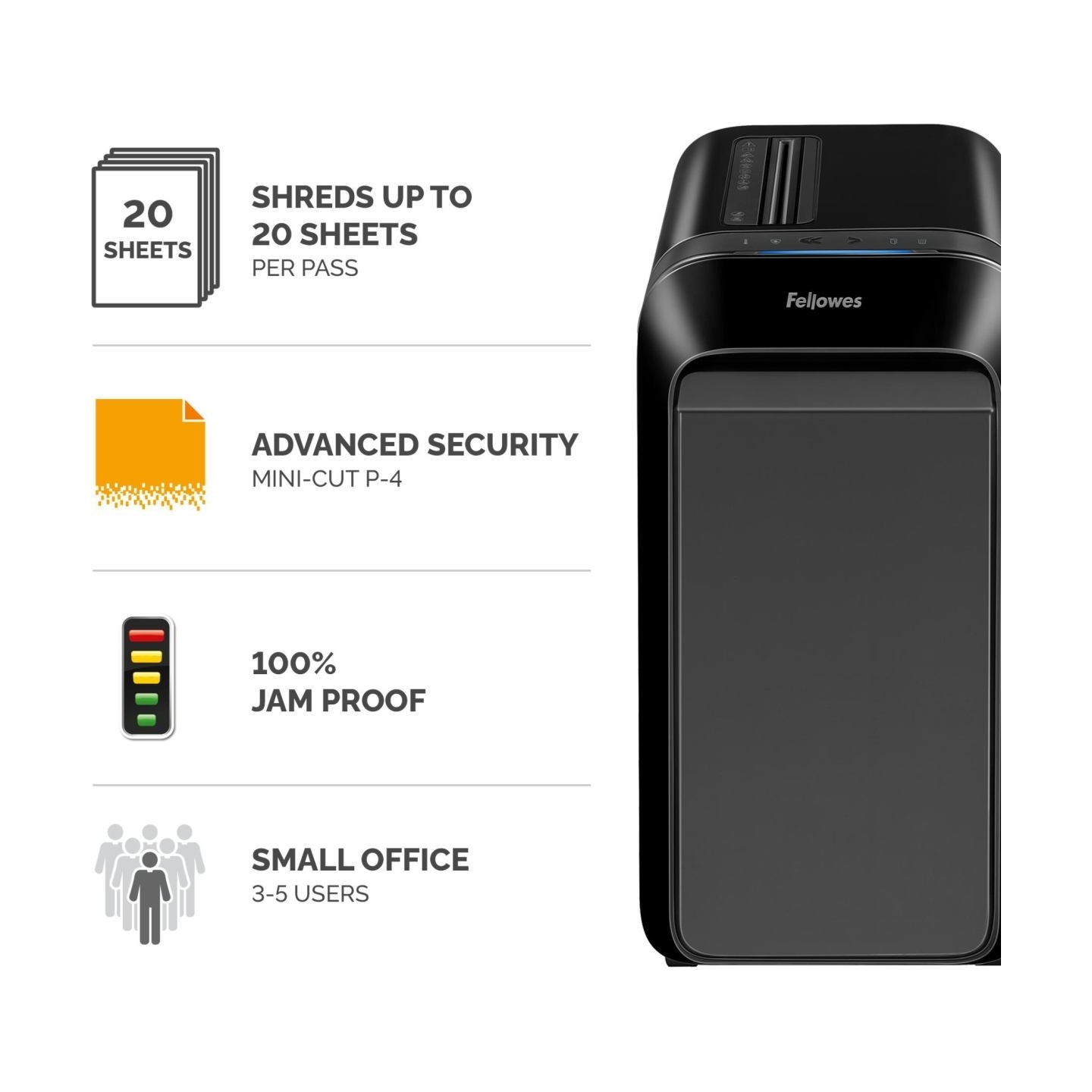 Fellowes SHREDDER POWERSHRED LX220/BLACK 5502601 FELLOWES