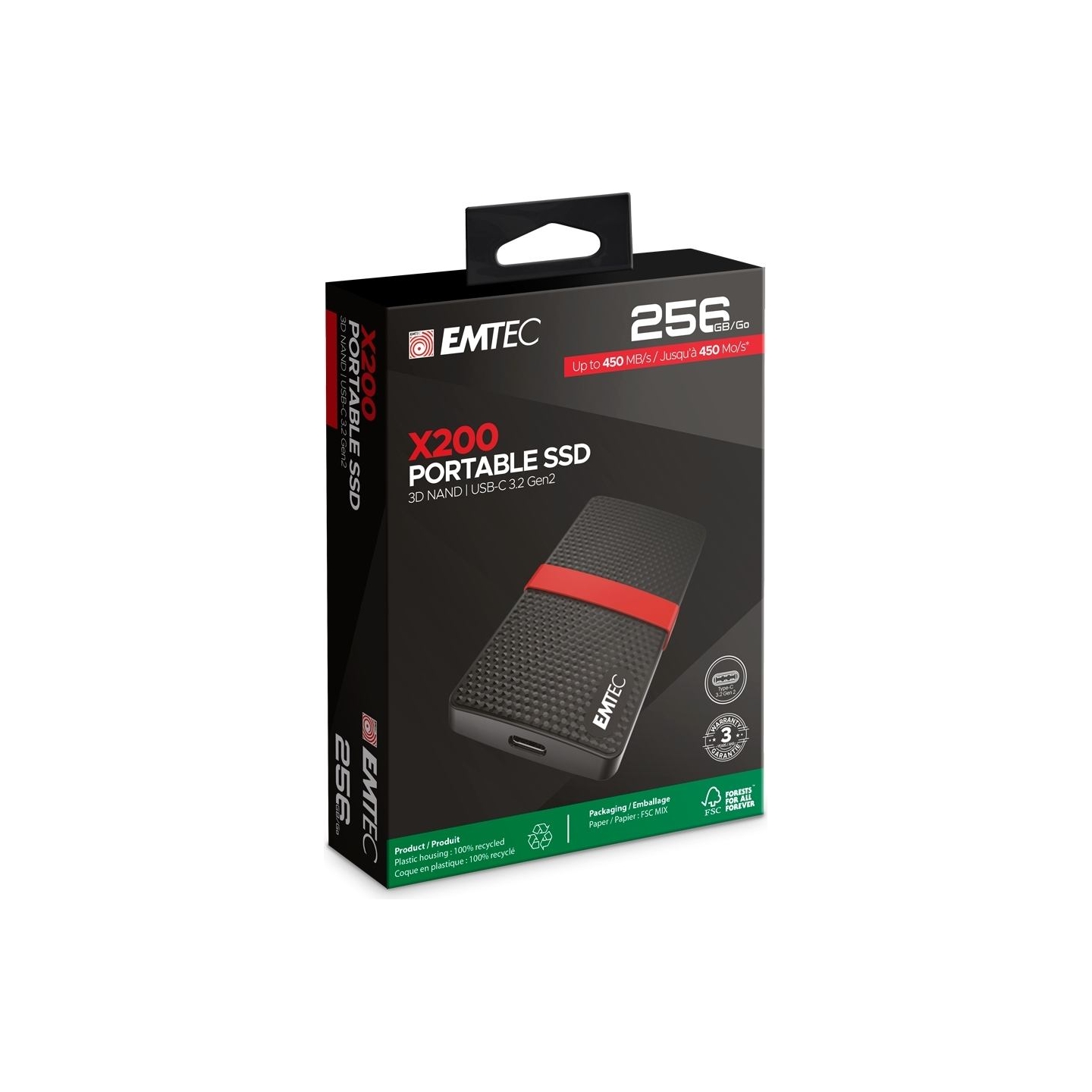 Emtec SSD 3.1 X200 256GB Power Plus Portable