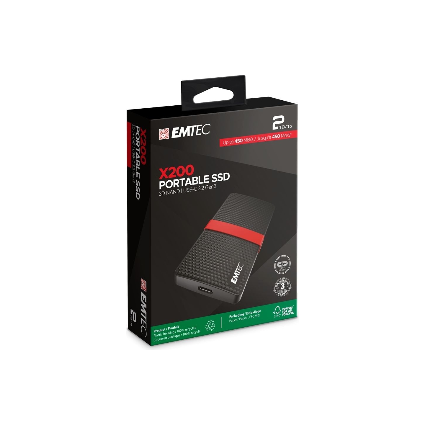 Emtec SSD 3.1 X200 1TB Power Plus Portable