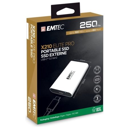 Emtec SSD 3.2Gen2 X210 Elite Pro 250 GB Portable
