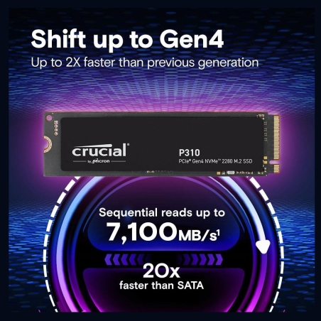 Crucial SSD drive P310 500GB M.2 NVMe PCIe 4.0 2280 6600/3500