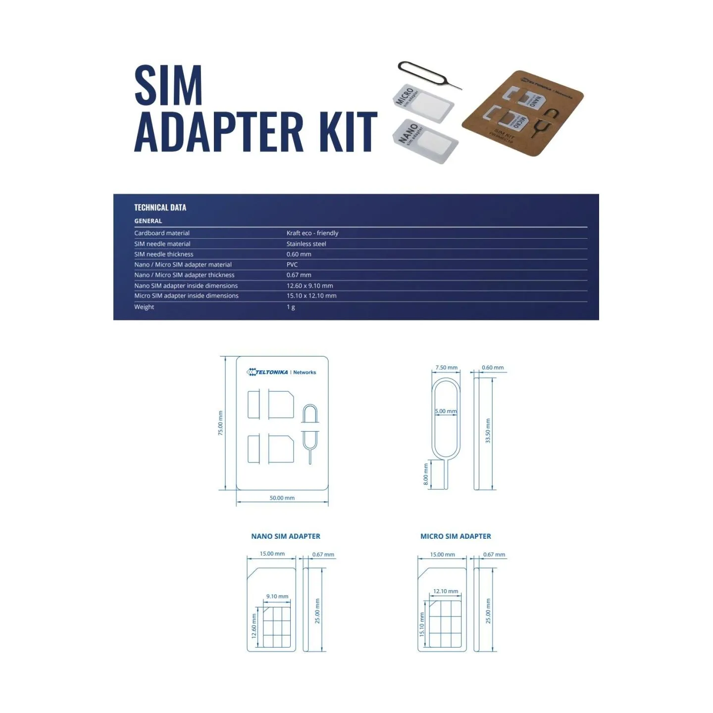 Teltonika MOBILE ACC ADAPTER KIT SIM/PR5MEC19 TELTONIKA